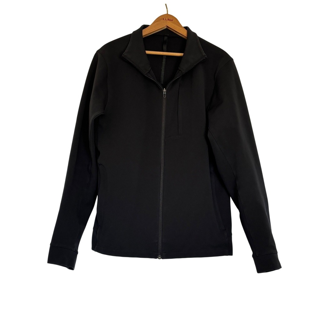 Lululemon Sojourn Mens Full Zip Jacket Black Mock Neck Scuba‎ Athletic Size L